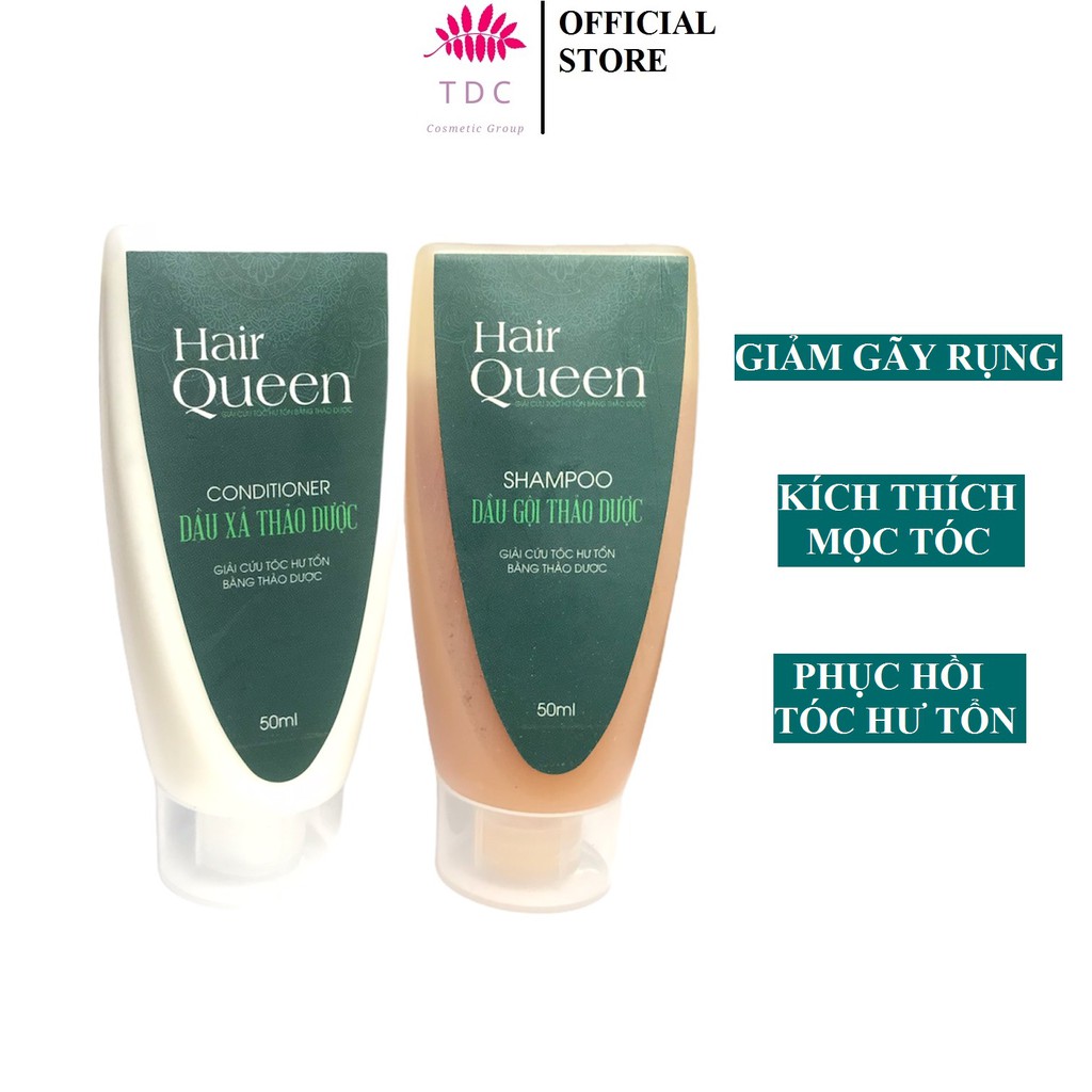 Combo dầu gội và dầu xả Hair Queen 100ml phục hồi tóc hư tổn | BigBuy360 - bigbuy360.vn