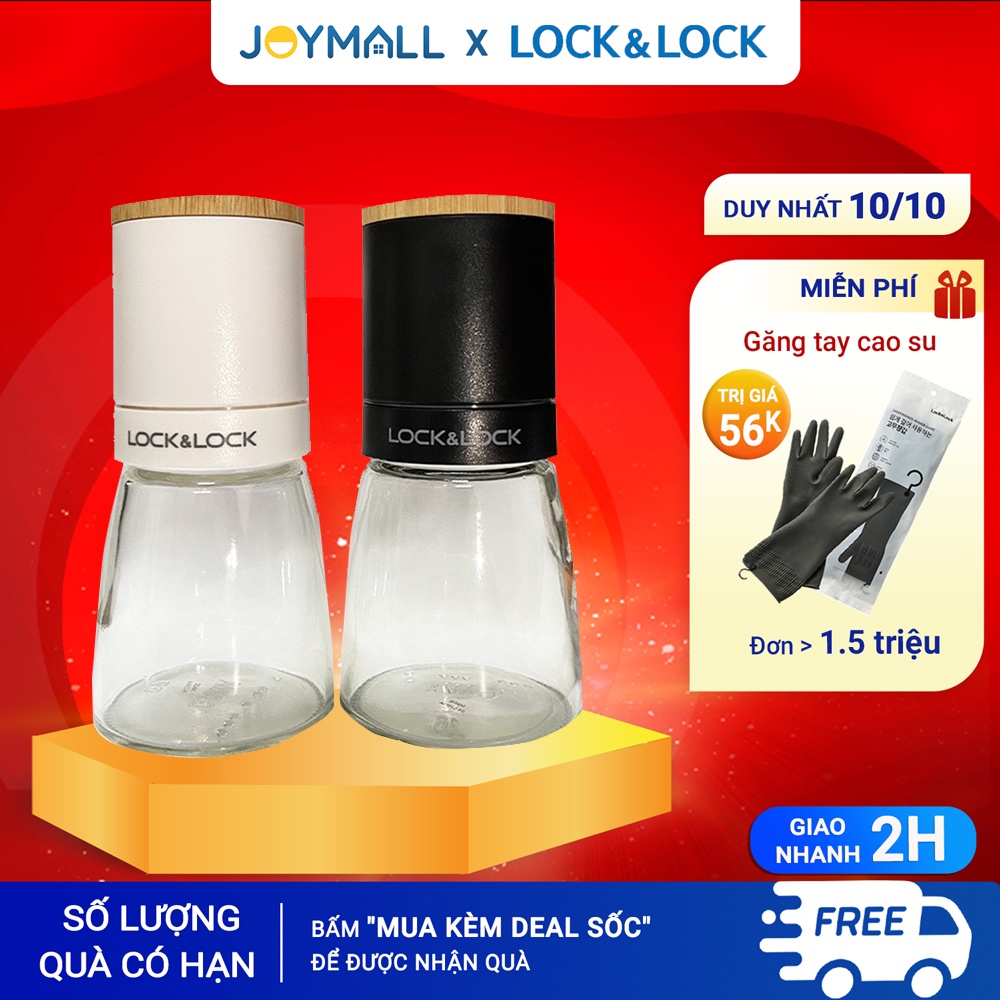 Combo 2 lọ xay tiêu thủy tinh Lock&Lock CKO115S2 140ml - Hàng chính hãng lưỡi bằng sứ -JoyMall