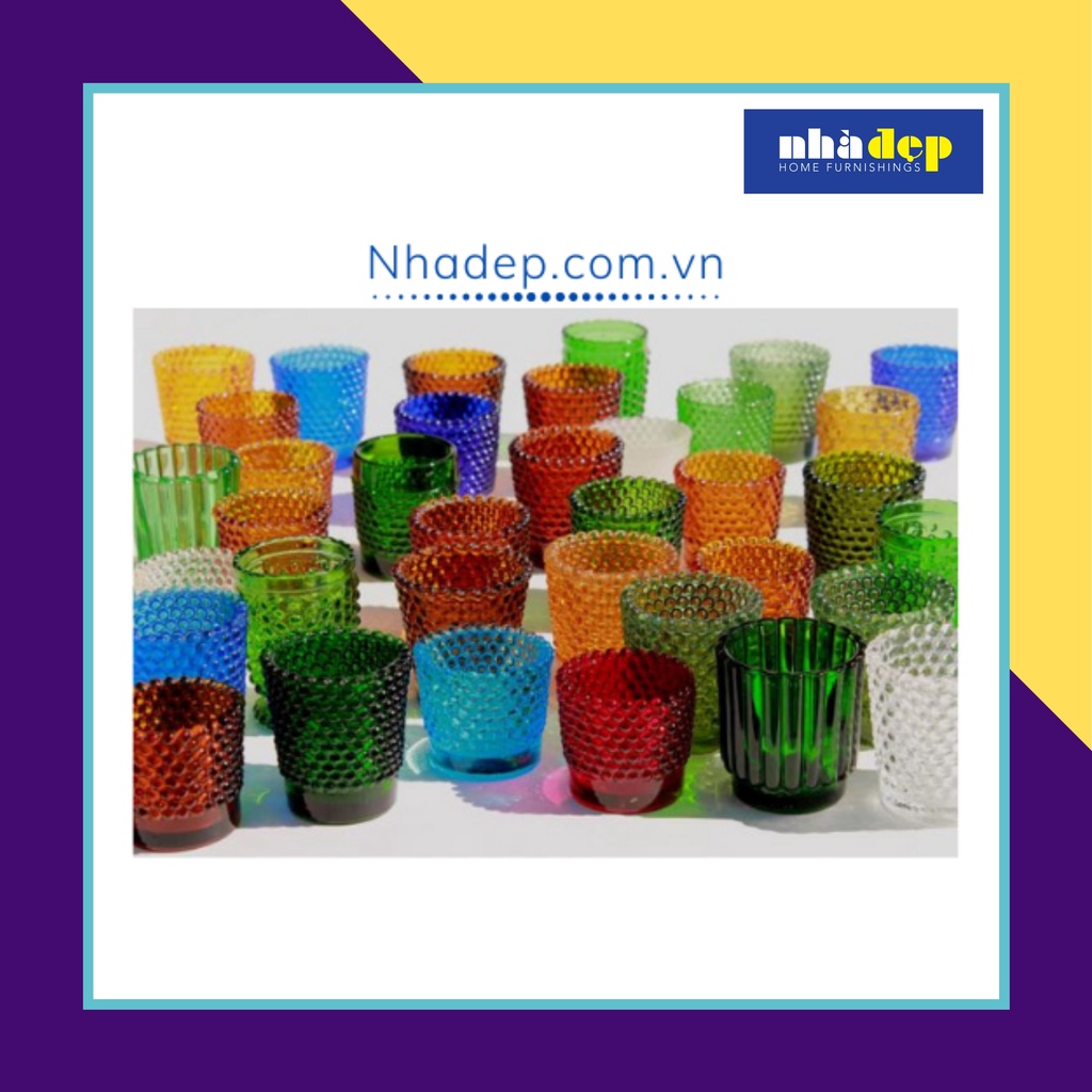 Cốc đựng nến tealight, nến handmade, bằng thủy tinh chịu nhiệt (không có nến)