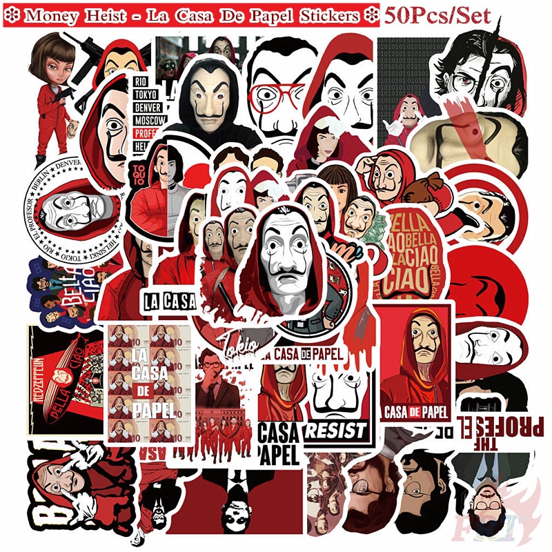 ❉ Money Heist Series 01 - La Casa De Papel Stickers ❉ 50Pcs/Set TV Show Fashion DIY Decals Doodle Stickers