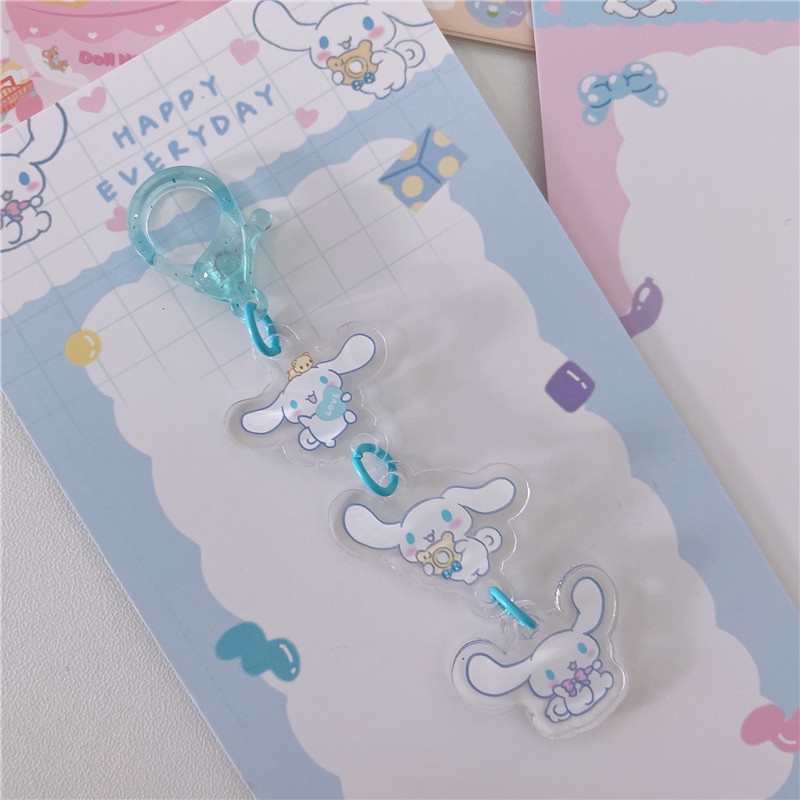 Dây Đeo Điện Thoại 12cm Họa Tiết Cinnamoroll My Melody Kuromi Purin Hai Mặt Dễ Thương