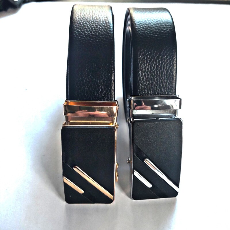 Thắt lưng nam dây nịt nam cao cấp 100 da mềm thời trang đẹp giá rẻ khóa tự động bản 3.5cm sọc vàng sọc trắng