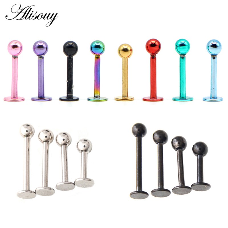 Phụ Nữ Punk Steel Barbell Ear Sụn Helix Tragus Stud Bông Tai Thanh Xuyên