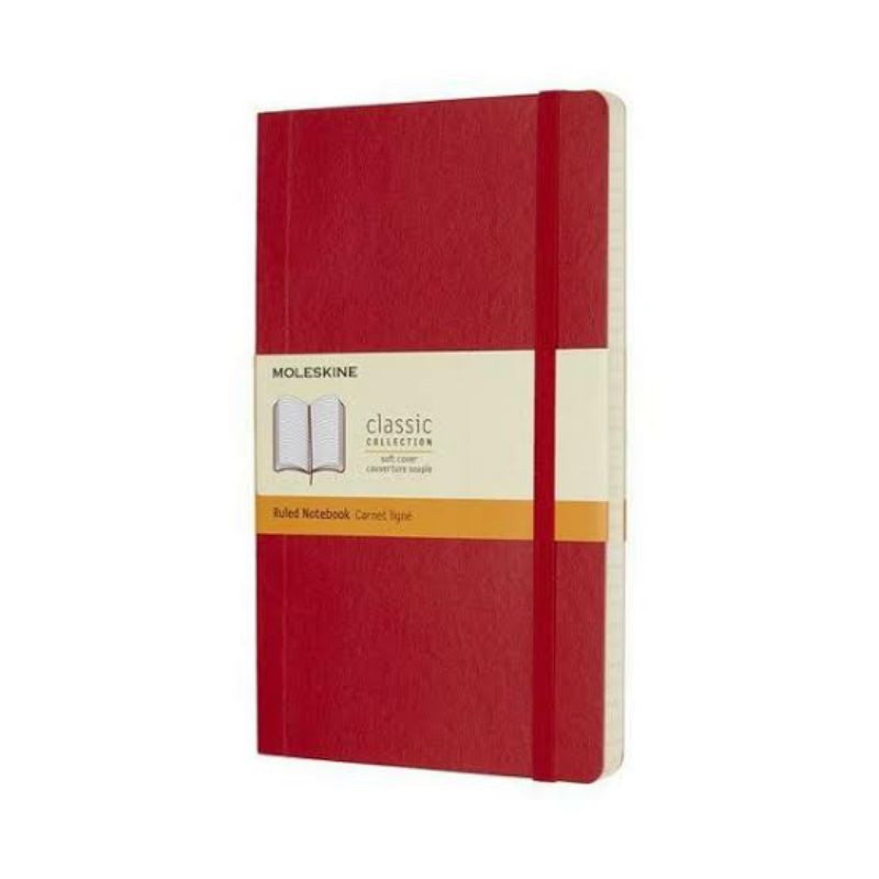 Moleskine Ruled Sổ Tay Bìa Mềm Màu Đỏ Tiện Dụng