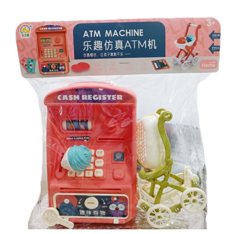 Vỉ đồ chơi máy Atm cho bé có kèm tiền giấy, tiền xu SHOP MẸ BÚN