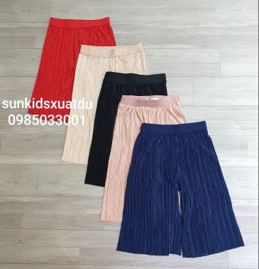 Quần culottes bé gái xếp ly