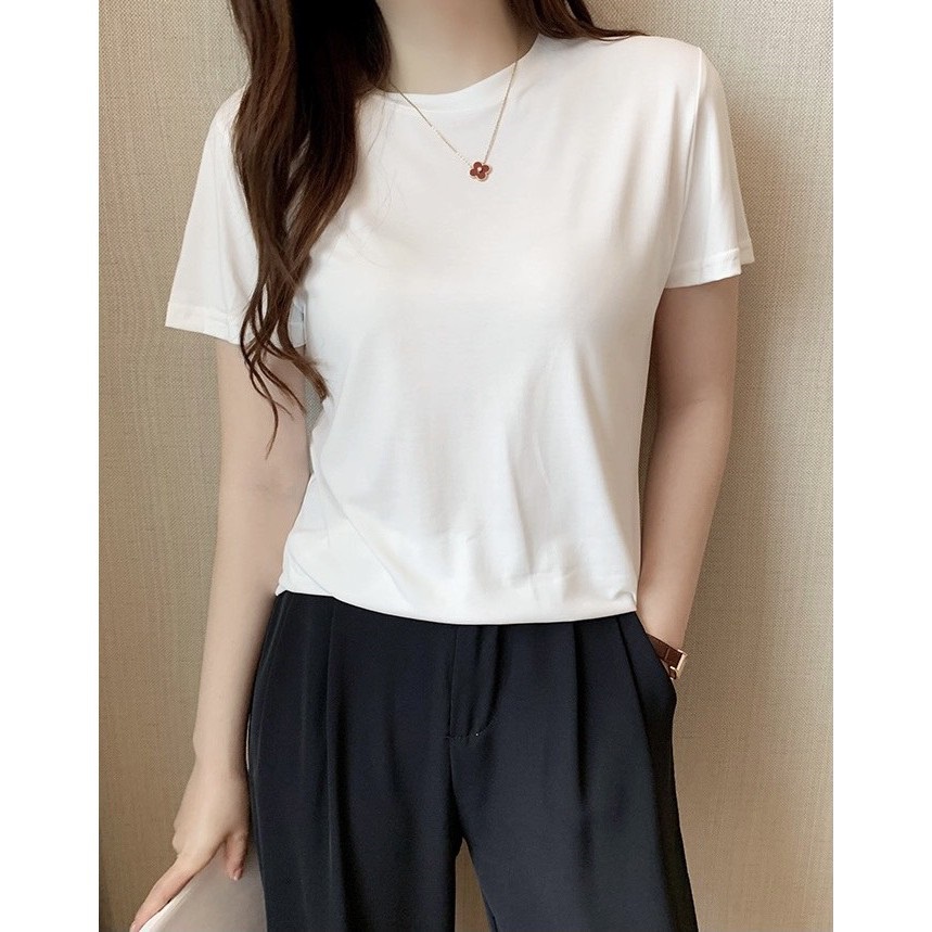 Áo Thun Trơn 🦋 Áo Phông Cộc Tay Trơn Nữ Cotton Cao Cấp 🎁 | BigBuy360 - bigbuy360.vn