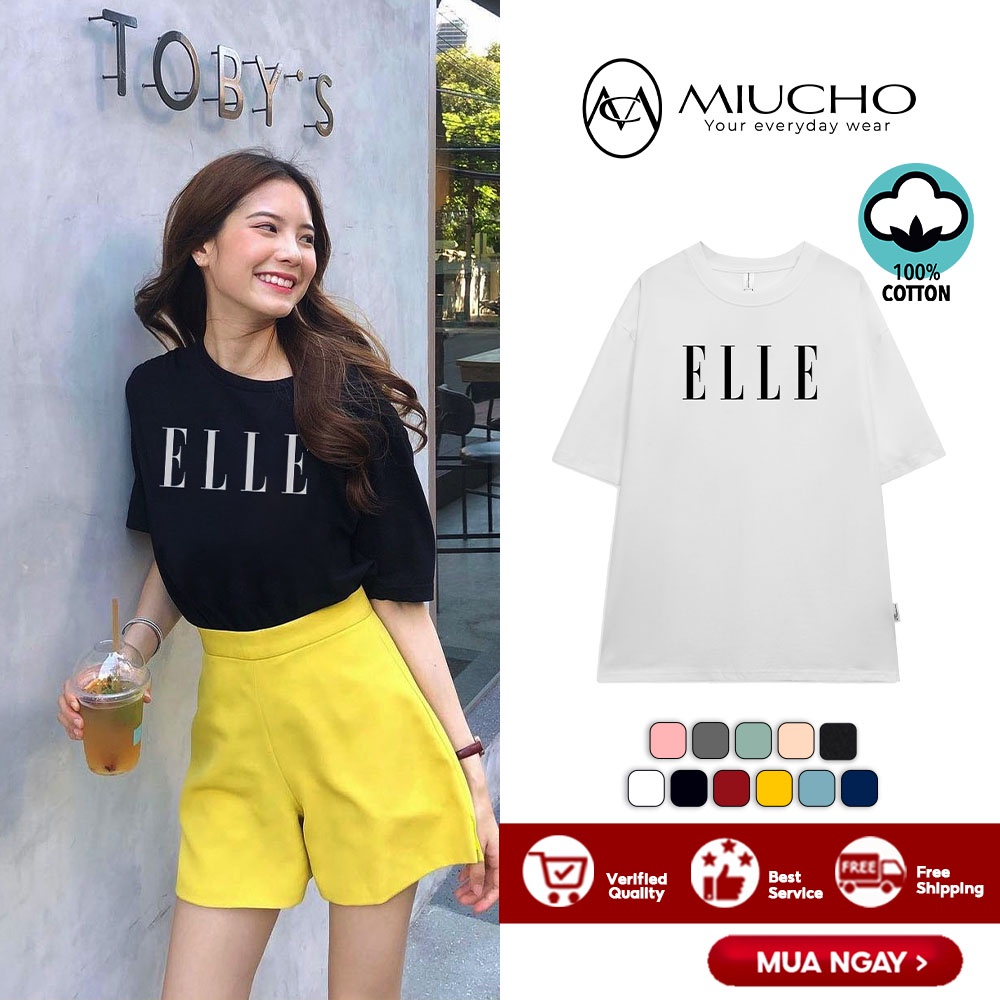 Áo phông nữ form rộng tay lỡ unisex đẹp, áo thun nữ form rộng tay lỡ unisex cotton hàn quốc AT112 Miucho basic tee