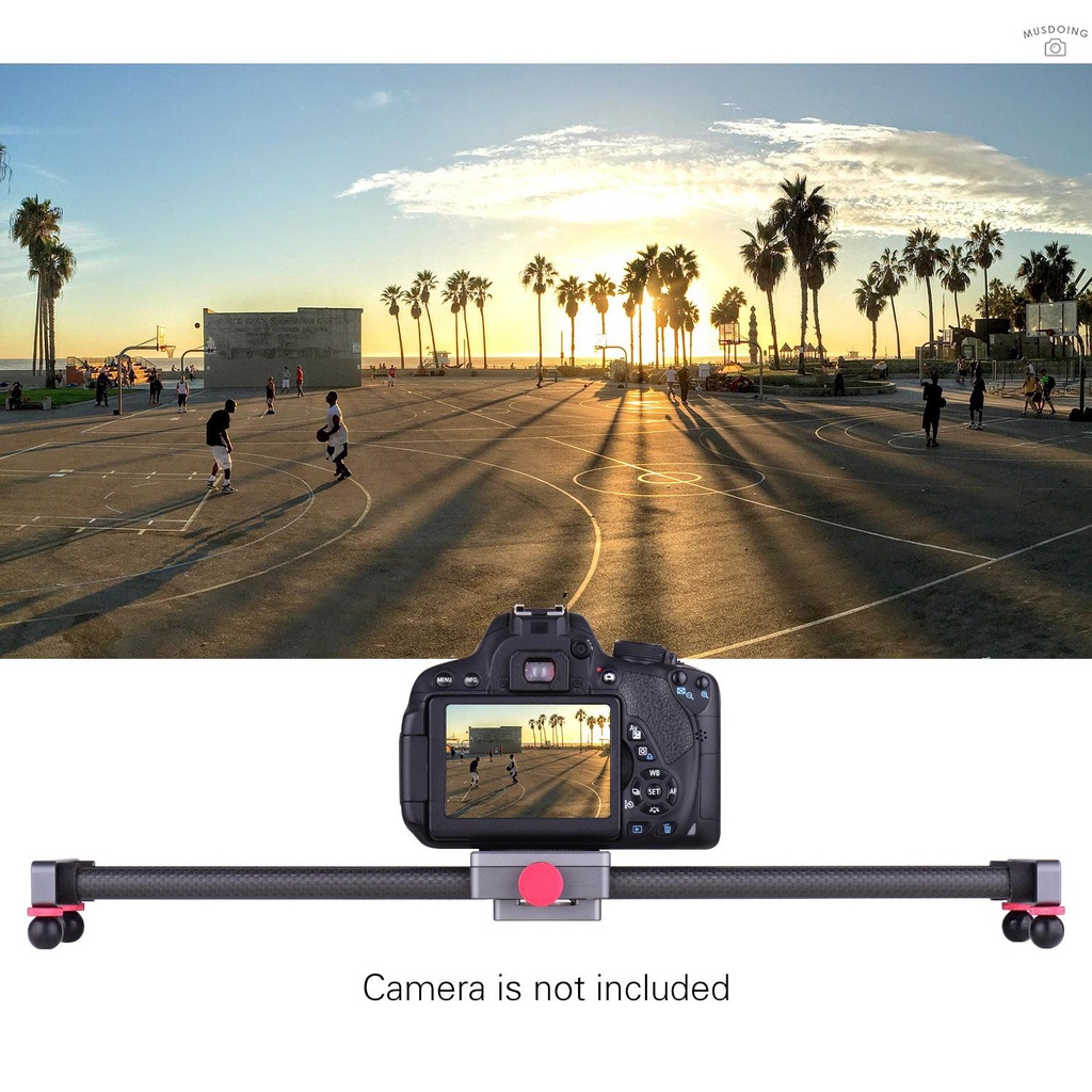 ღ  Photography Camera Slider Carbon Fiber Dolly Video Stabilizer Rail 40cm/15.7inch Compatible with Nikon Canon Sony DSLR Camera Camcorder Smartphones