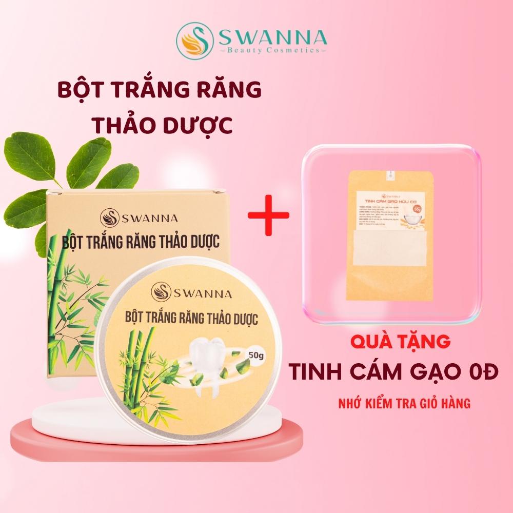 Bột trắng răng thảo dược SWANNA than tre hoạt tính giúp thơm miệng ngăn ngừa mảng bám vệ sinh chăm sóc răng miệng