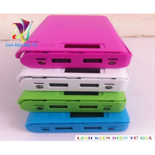 Box sạc dự phòng 8 pin hiển thị LCD (không pin)