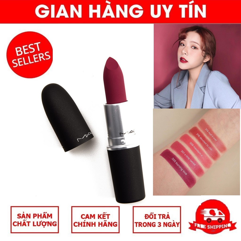 Son MAC POWDER KISS màu 305 tím mận