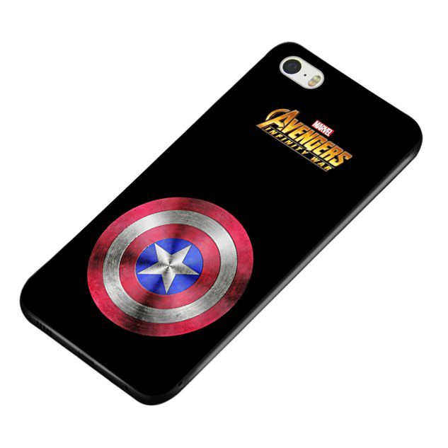 Ốp điện thoại silicon in hình ảnh Khiên của Captain America cho iPhone 5 5s SE 6 6S 7 8 X XS XR MAX