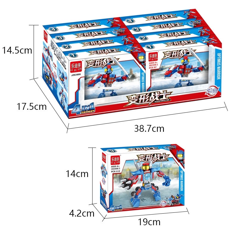 Đồ chơi xếp hình Lego Robot Xanh 4 in 1