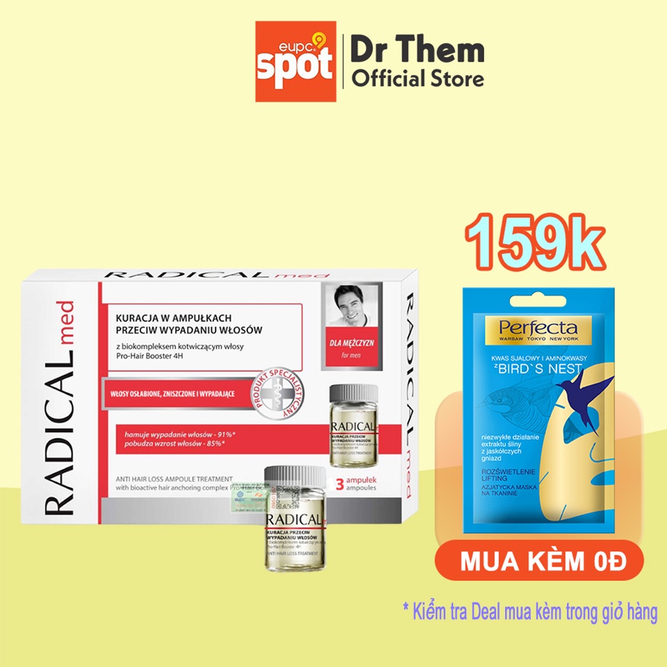 Tinh Chất Giúp Ngừa Rụng Tóc Cho Nam - Farmona Radical Med Anti Hair Loss Ampoule Treatment 3x5ml