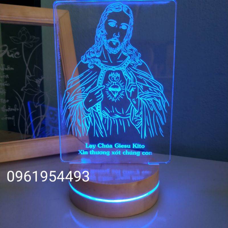 Đèn led 3D Chúa Jesus- Quà tặng đèn ngủ, trang trí, để bàn