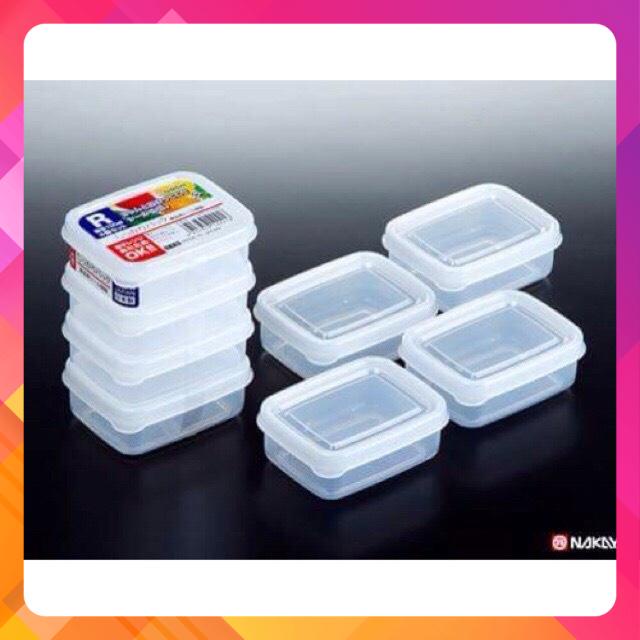 Bộ 4 Hộp  Trữ Đông, Hộp Đựng Đồ Ăn Dặm Nakaya Có Nắp Mini Bảo Quản 100ml chịu được nhiệt