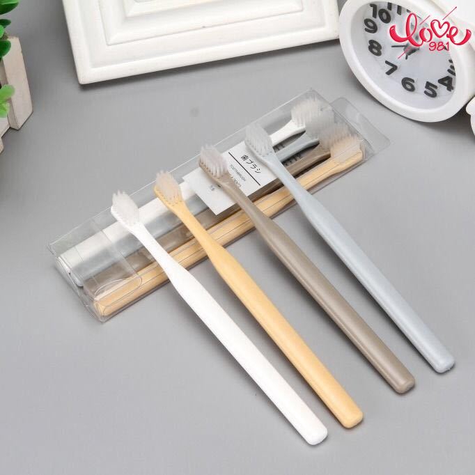 xả - Set 4 bàn chải đánh răng sợi lông mềm an toàn tiện dụng 【4 bàn chải nhật】