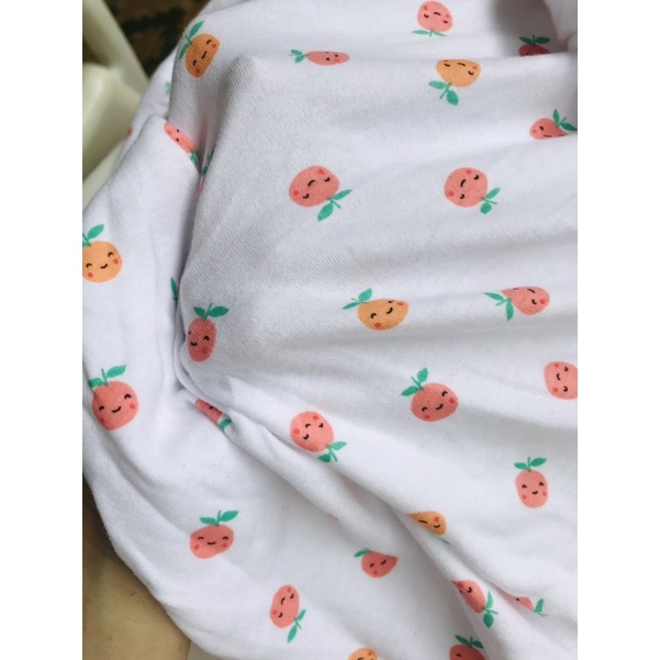 Vải thun sơ sinh 2c Hàn hình quả táo