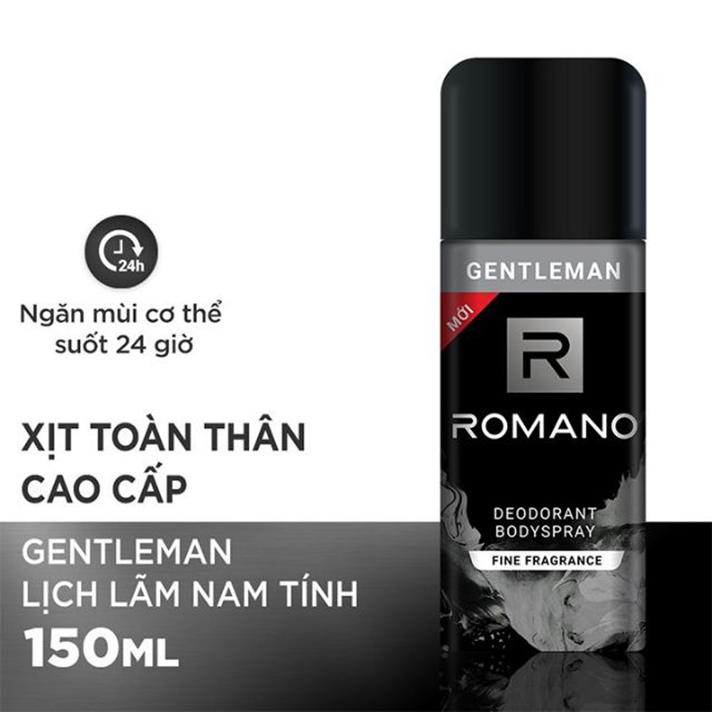 Xịt Ngăn Mùi Toàn Thân Romano Gentleman 150ml