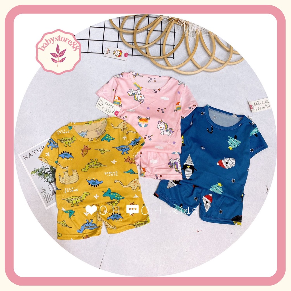 Bộ quần áo cộc tay bé trai QUẢNG CHÂU set đồ bộ thun lạnh co giãn 4 chiều xuất Hàn 1 2 3 4 5 6 7 8 tuổi CH7-CH12