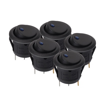 Bộ 5 Công Tắc Tròn Phát Sáng Chống Thấm Nước 12V ON/OFF Tiện Dụng
