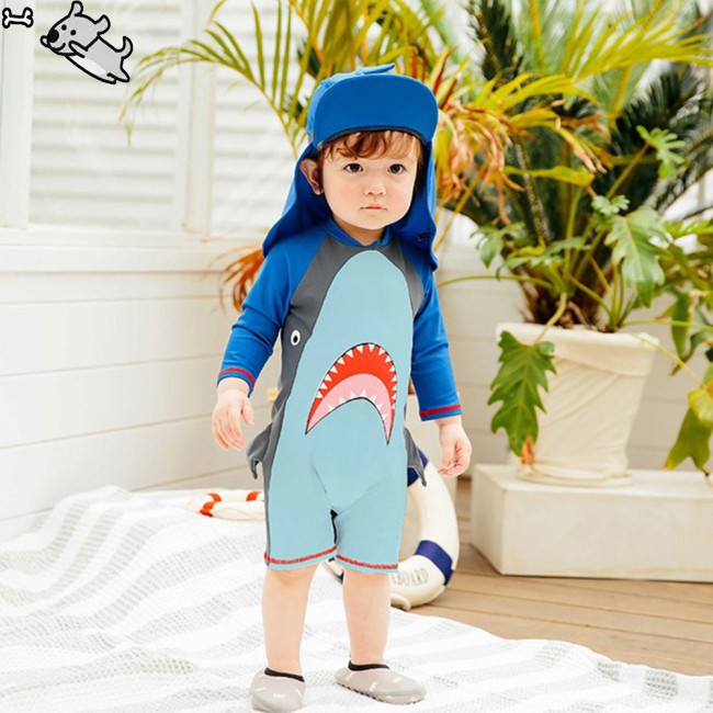 COD Boy 1 to 6 Years Old Cartoon Sleeve Long Swimsuit Sun Block Swimsuit | BigBuy360 - bigbuy360.vn