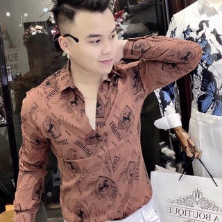Áo sơ mi Nam dày tay cao cấp, phối hoạ tiết FR đầy ấn tượng, form chuẩn Men - New Hot