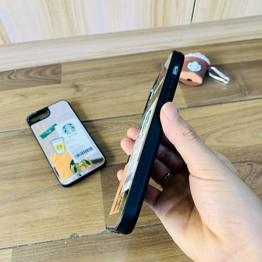 Ốp gương Casetify Starbuck cạnh vuông dành cho iPhone 7/7plus/8/8plus/x/xr/xs/11/12/pro/max/plus/promax