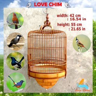 Lồng chim Chòe than, chim Chào mào, chim mi, chim Khướu, Lồng khướu - chim họa mi chất liệu trúc già (hàng đẹp) LOVECHIM