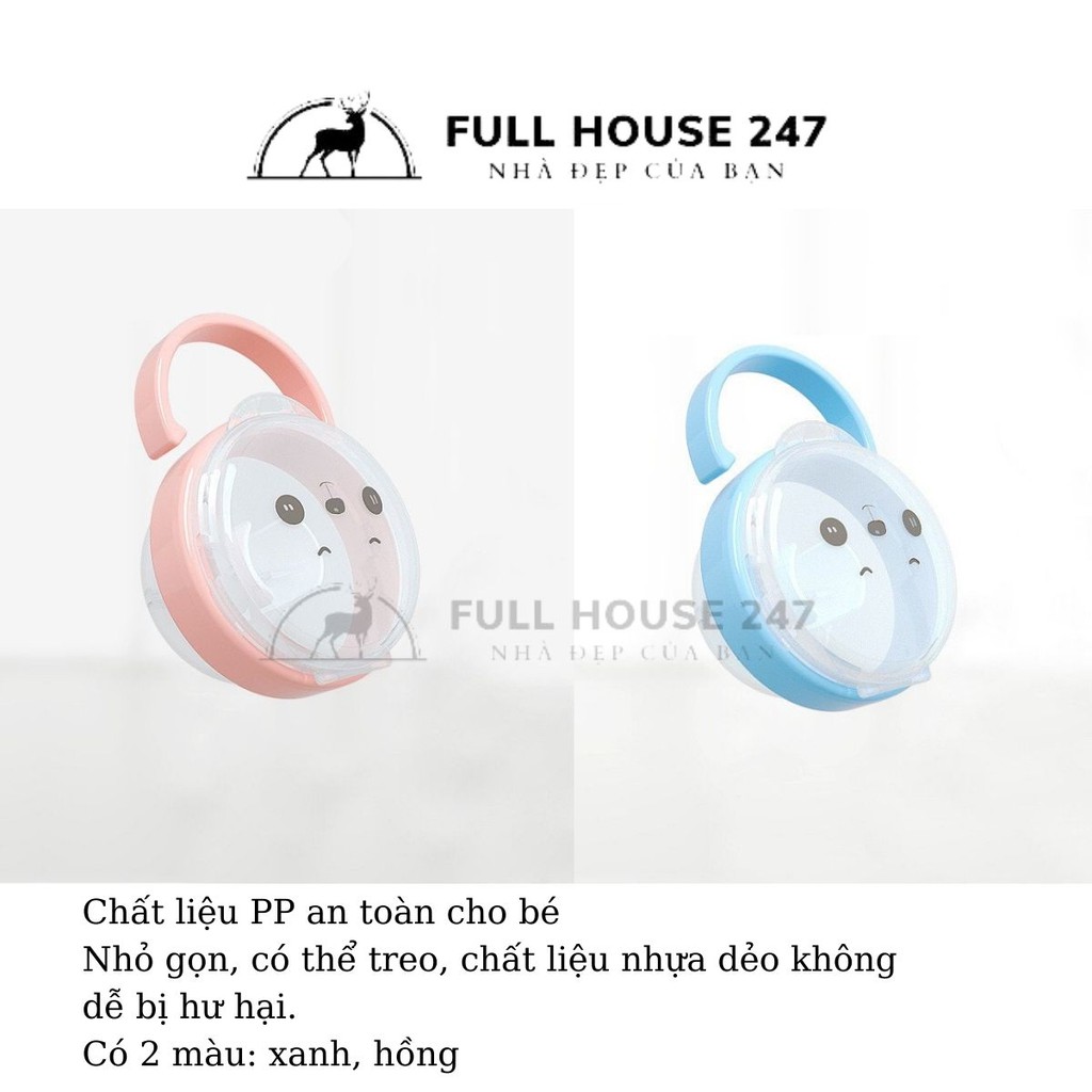 [ Fhouse247 ] Hộp đựng ti giả núm ti trong suốt cho bé yêu hàng cao cấp có móc treo