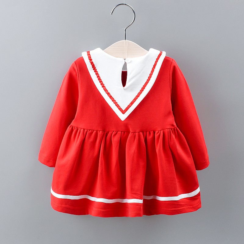 Đầm dài tay in họa tiết trái tim đáng yêu dành cho bé gái