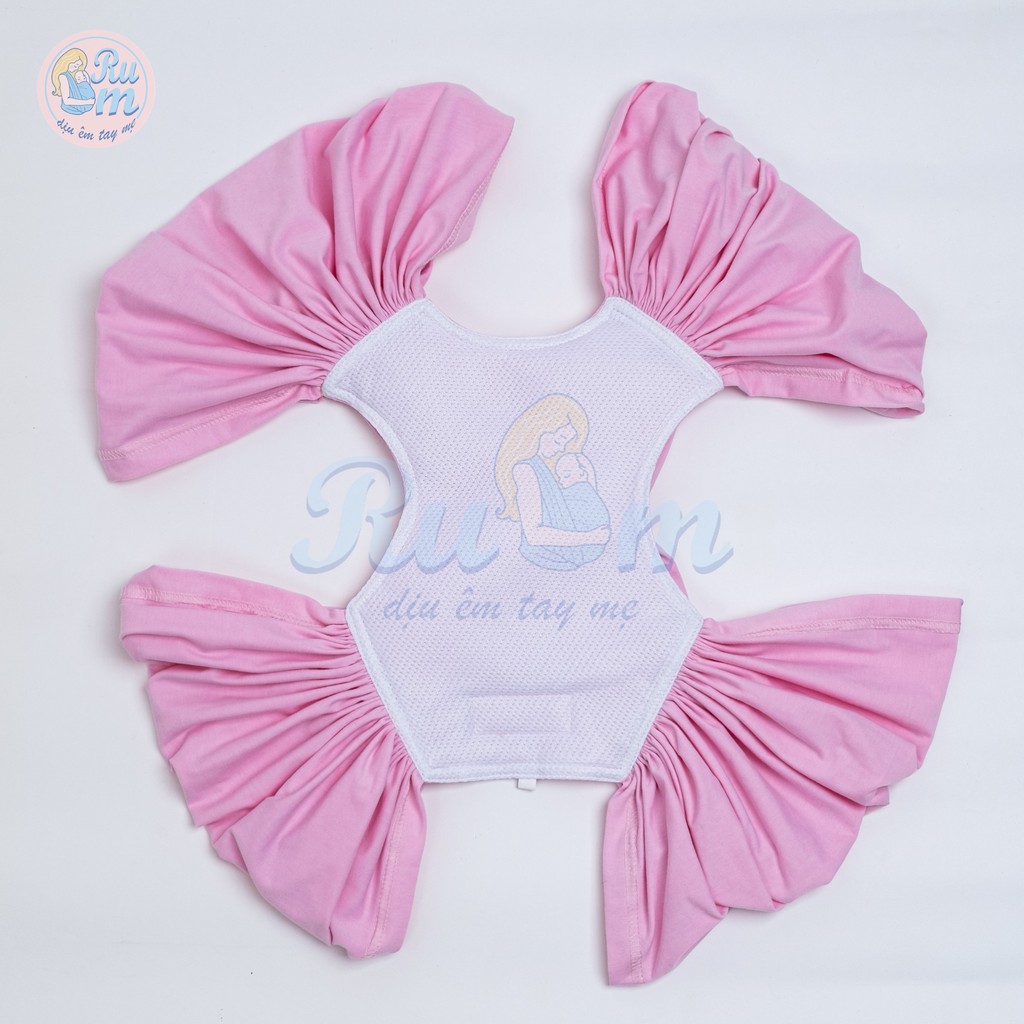 [HÀNG CÔNG TY] Địu vải em bé RUEM - Địu em bé sơ sinh - RUEM SLING - MÀU HỒNG BABY - DÒNG BASIC