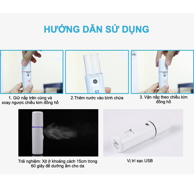 Máy Phun Sương Xông Hơi Mặt NANO Cầm Tay Mini (Mẫu 2020)