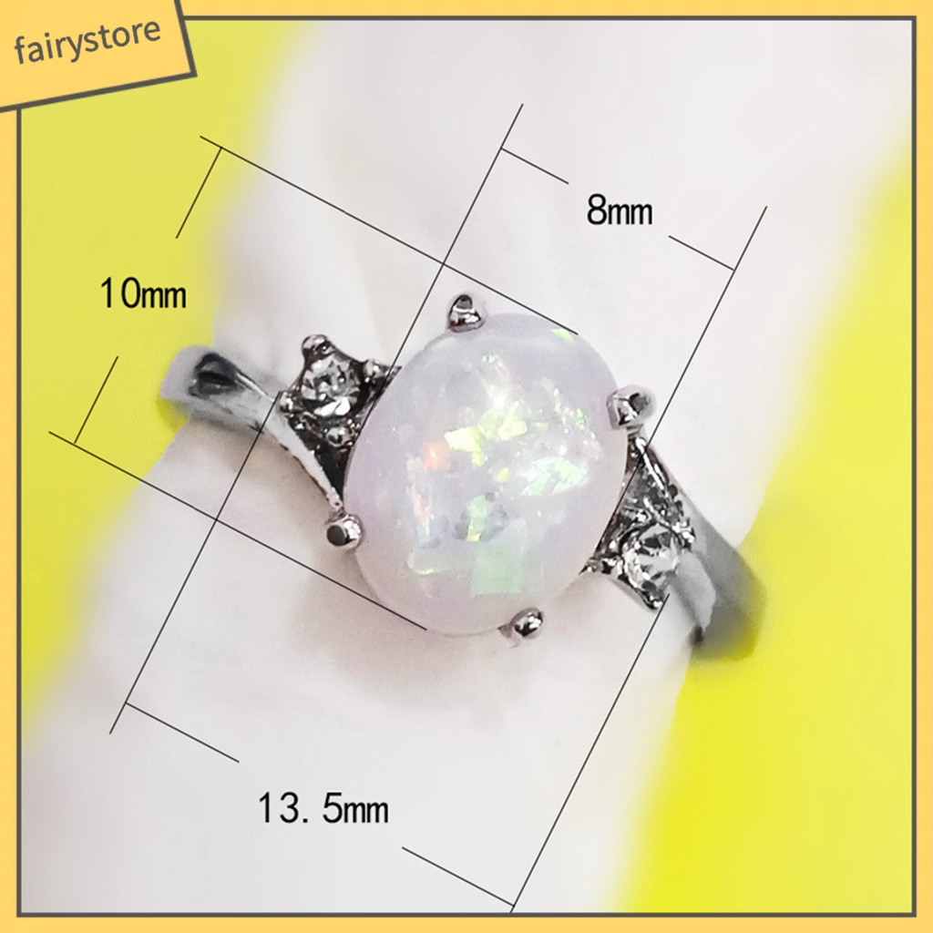 Nhẫn Hợp Kim Đính Đá Opal Nhân Tạo Thời Trang Cho Nữ