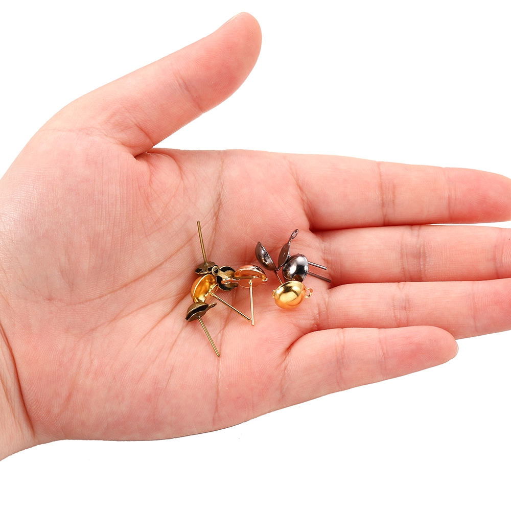 50-100 cái / lốc 4 5 6 8 10mm bông tai bi  bóng hợp kim để tự làm đồ trang sức thủ công Làm phát hiện phụ kiện Nguồn cung cấp