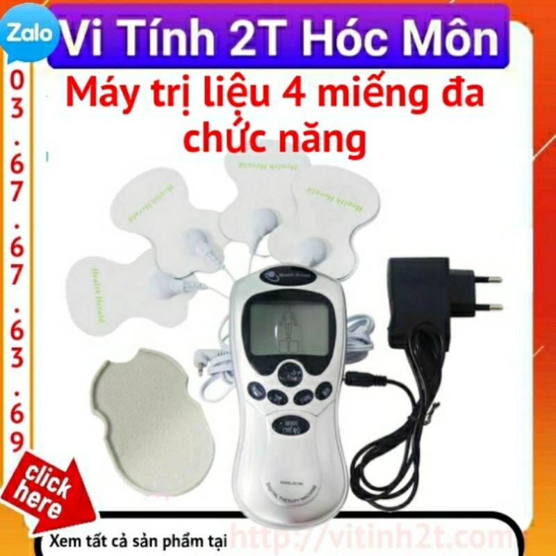 Máy massage xung điện trị liệu 4 miếng dán massage xoa bóp, châm cứu, co bóp, đa chức năng