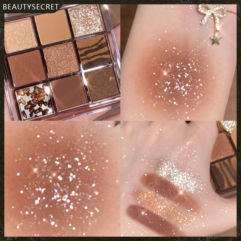 Bảng phấn mắt Dikalu 9 màu lì và ánh ngọc trai