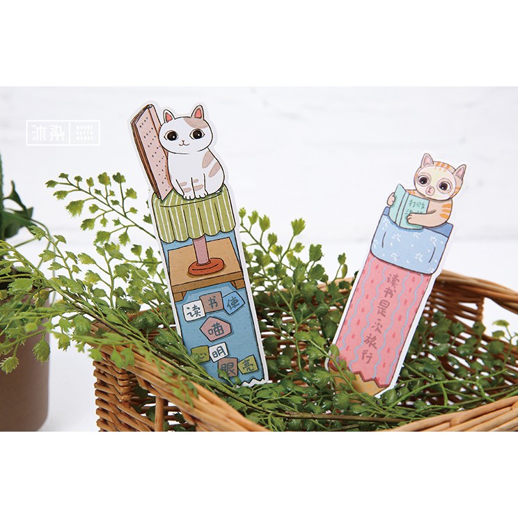 Hộp 30 Đánh Dấu Sách Bookmark Chú Mèo Học Vấn