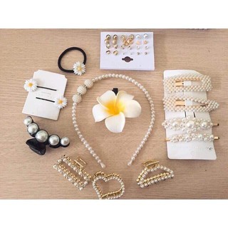 Set 8 món kẹp tóc cài tóc gồm 25 chi tiết cực xinh