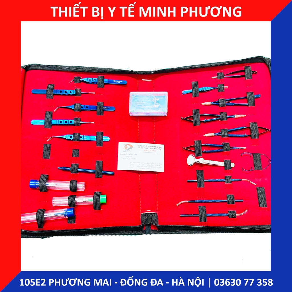 Bộ dụng cụ phẫu thuật mắt titan 21 chi tiết