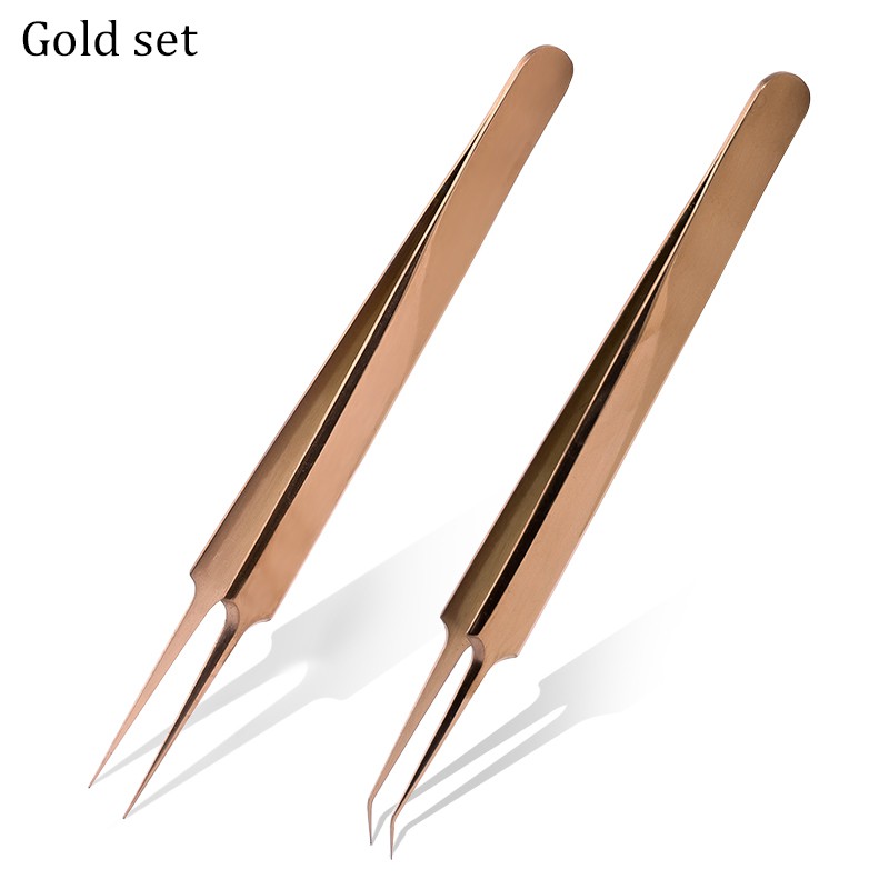 Các tweeder thép không gỉ, màu xanh lá cây để kết nối MI với lông mi kéo dài với độ chính xác cao và lông mi mỏng