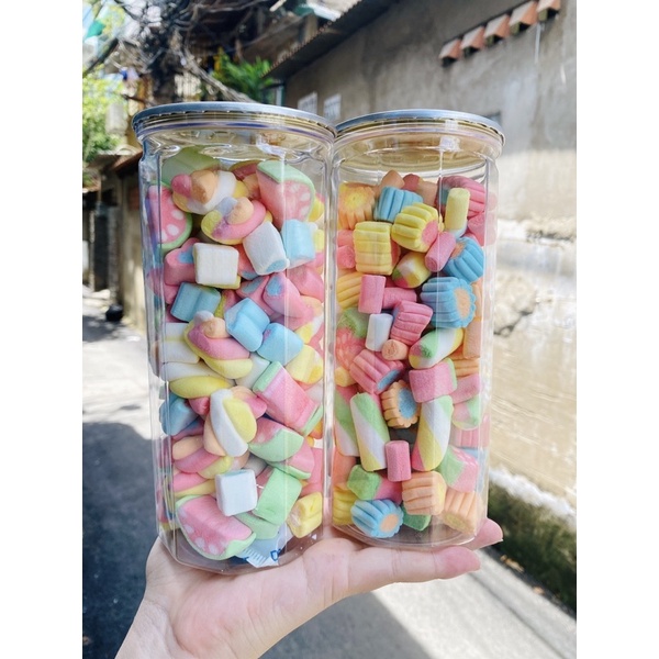 Kẹo Bông Marshmallow_Kẹo Bông Mềm Hũ 250gr