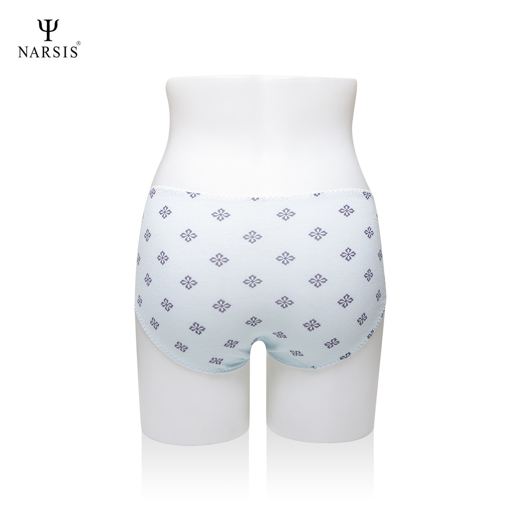 Quần lót nữ Cotton kháng khuẩn Narsis K0033 màu xanh phối hoa