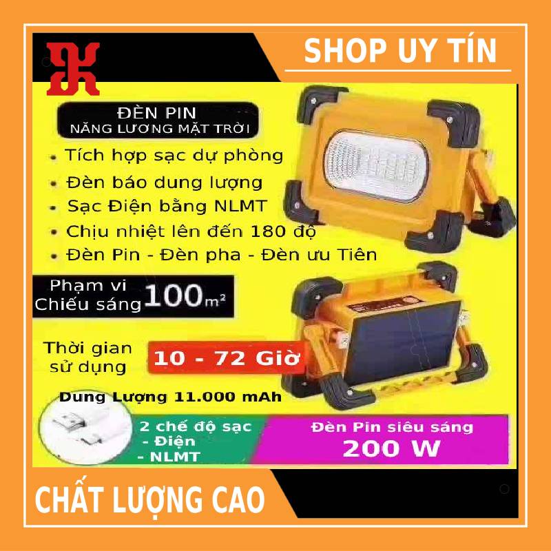 Đèn Pin Năng Lượng Mặt Trời Kiêm Sạc Dự Phòng