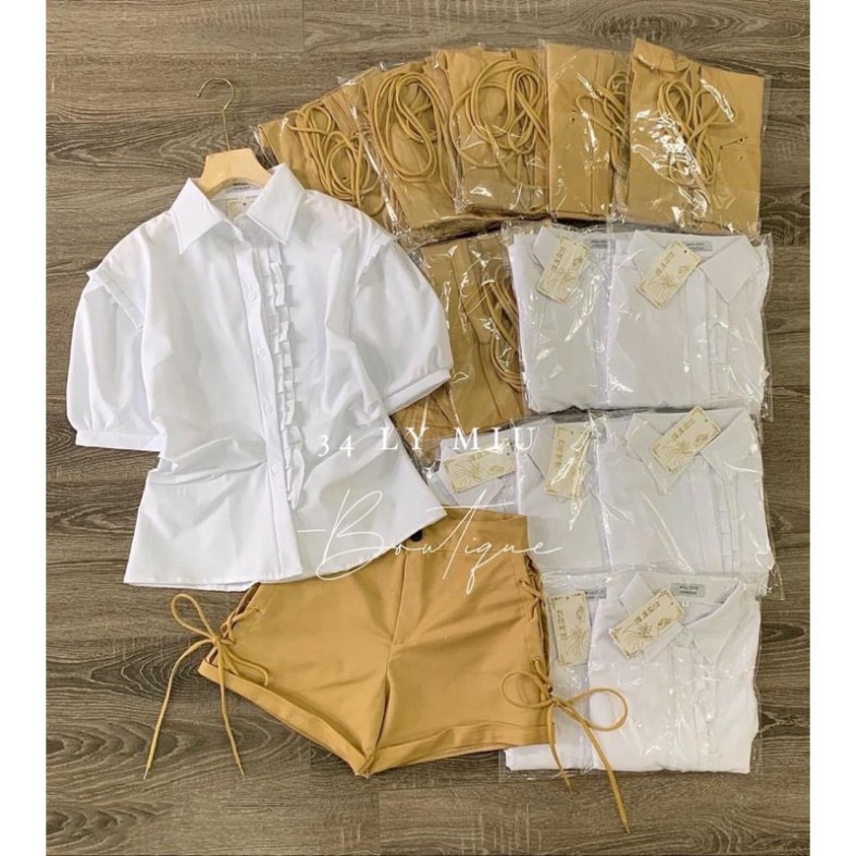 BỘ ÁO SƠ MI THÔ LỤA KÈM SOOC DÂY RÚT CHO NỮ 135/145