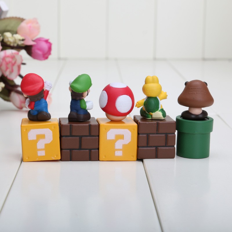 Set 5 mô hình đồ chơi các nhân vật trong game "Super Mario Bros" vui nhộn