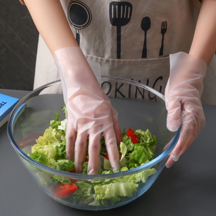 🍉Hộp 100 găng tay dùng trong suốt dày dặn siêu dai không mùi chống thấm nước DUASHOP.