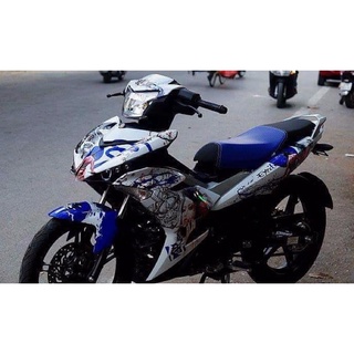 Tem trùm exciter 150 samurai xanh trắng