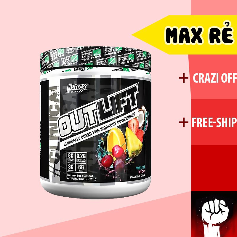 Outlift Nutrex Outlift Preworkout 10 Lần Dùng - Tăng Sức Mạnh - Chính Hãng - Muscle Fitness thumbnail